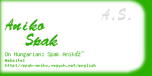 aniko spak business card